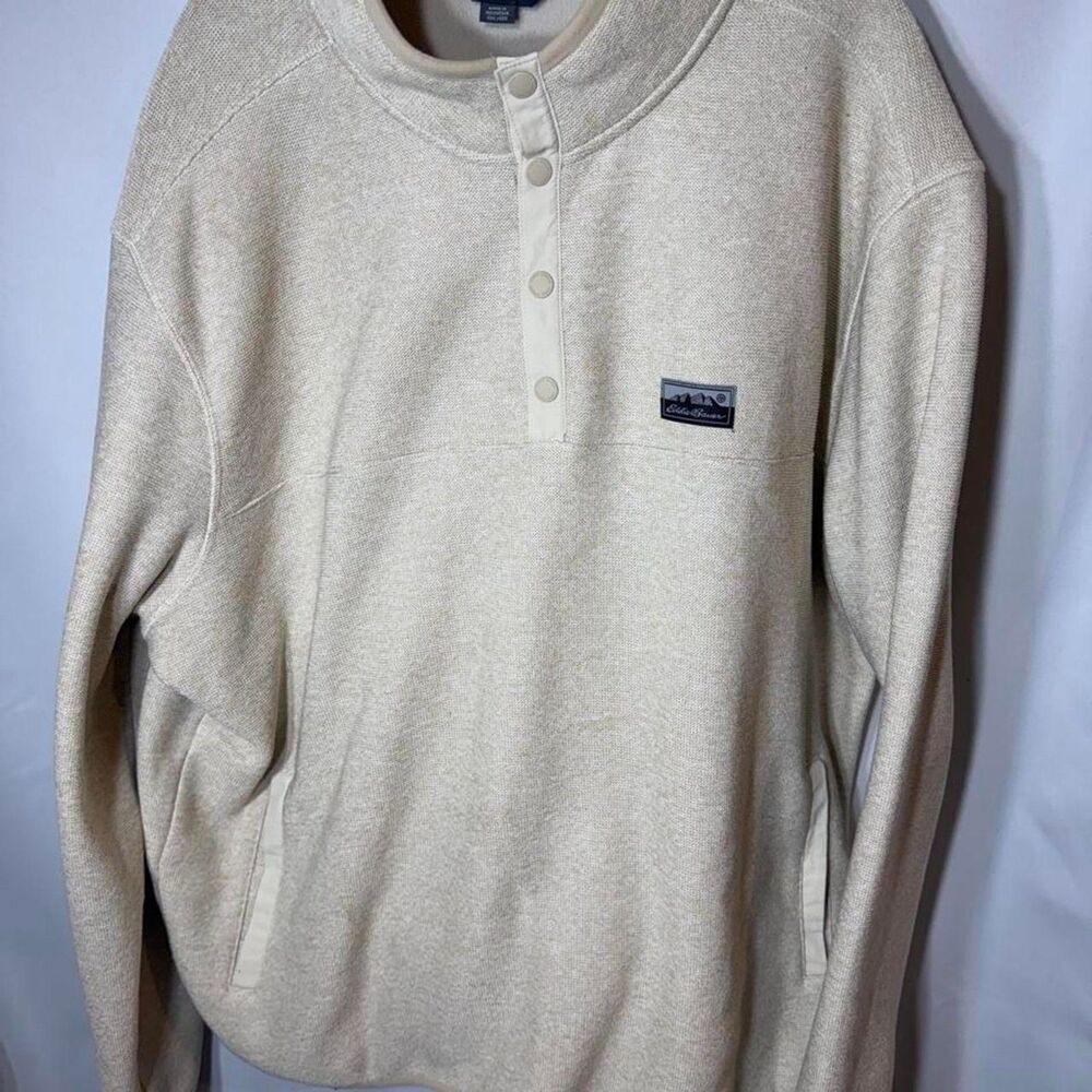 Eddie Bauer Men’s XXL Cream Long Sleeve Pullover Sweater